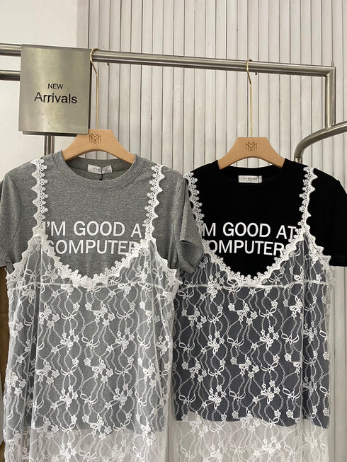 Summer Stylist T-Shirts  With Lacey Dresses